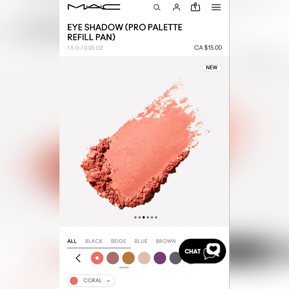 MAC Eye Shadow (Pro Palette Refill Pan) - Coral